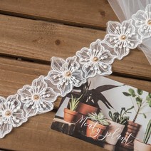 레이스 리본 Diysewing 의류 액세서리 꽃다발 레이스 리본 테이블 장식, D 섹션