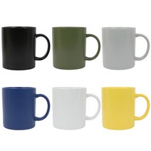 무광 머그컵 360ml (6color) 카페 도자기 머그잔 커피, 카키
