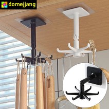 웰무드 1+1 주방 360도 회전형 다용도걸이 조리도구걸이 옷걸이, 화이트+화이트