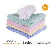 핸드타월 고리 카페 주방 손 수건 고급 타올 목욕 100% 면 모슬린 사각형 6 겹 거즈용 페이스 워시 부드러운 신생아 물건 5 개입 926EA 1, 01 5 Colors