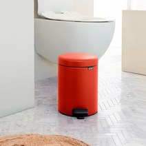 brabantia Brabantia 발로 작동하는 가벼운 럭셔리 5L 쓰레기통 뚜껑이 있는 현대적인 간단한 소형 가정용 쓰레기통, [한정판] 5L 미네랄 엘레강트 레드