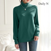 데일리앤 블렌드 여성 기모 셔링 목폴라 루즈핏 티셔츠