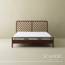 [스칸딕] 쥬드 순수 원목 퀸(Q) 침대프레임_매트리스 별도 구매 북유럽 디자인 원목 침대, 딥내츄럴