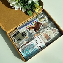 아워바이몰 빈티지 레트로 감성 다이어리 꾸미기 다꾸 스티커 라벨 팩 세트 용품 랜덤박스 스티커북, 스타트 패키지(미술관의 기묘한 밤)
