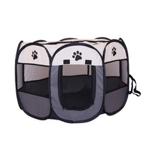 고양이펜스 고양이철장 고양이철장케이지 고양이케이지고양이이동가방고양이철장케이지 휴대용 접이식 고양이 출산 방 개 집 개집 내구성 놀이용 토끼 케이지, GRAY+112x112x63cm