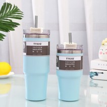 2030oz 여행 커피 잔 물병 스테인레스 스틸 보온병 텀블러 컵 진공 콜드 컵 이중 벽 플라스크 열 머그, 30온스, 푸른