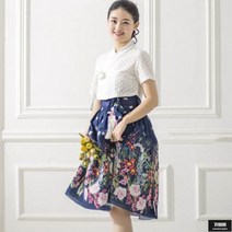 가바바 여성 미디 원피스 치마에 포인트를 줘 이목을 집중시키는 클래식 생활한복 세트 G64732