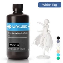 2 개몫 ANYCUBIC 3D 프린터 재료 405nm UV 수지 LCD 3D 인쇄 재료 광자 광자 모노 광자 모노 82, 흰색-1kg, 협력사, 흰색 1KG