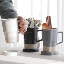 모던 핸들 도자기 물빠짐 수저통, 모던 수저통 블랙