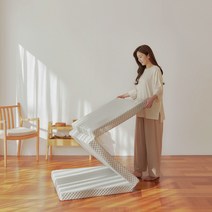 스너그홈 접이식매트리스 3단 천연라텍스 미니싱글 그레이 10cm