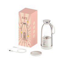 착즙기 쥬서기 녹즙기 500ML 충전식 개인 무선 블렌더 전기 오렌지 과즙 컵 기계 과일 주스 믹서 미니 휴대, 01 White