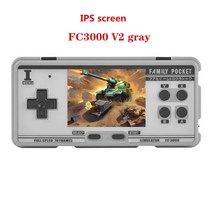 게임핸들 IPS FC3000 V2 레트로 콘솔 컬러 스크린 게임 클래식 핸드 헬드 비디오 5000 내장 10 시뮬레이터, 한개옵션1, 03 V2 white