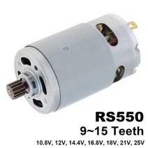 토크 기어 박스 포함 드릴 모터 RS550 DC 9 11 12 13 14 톱니 10.8V 14.4V 25V 전기, 01 10.8V_04 13Teeth