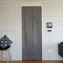 못없이 간단 설치 린넨 스타일 다크 그레이 암막 가림막 가리개 커튼 - 베란다 다용도실 현관 중문 도아 방문 문 창문 주방 부엌 거실 방풍 방한 바람막이 겨울 커튼