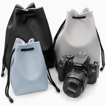 BOONA 캐논 소니 니콘 후지 미러리스 DSLR 필름 카메라 가죽 파우치, 블랙, L