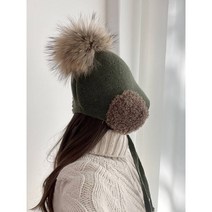 [끌림샵] 라쿤퍼 방울 귀달이 니트 보넷 벙거지 울모자 (5color)
