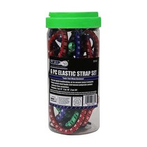 Grip 6피스 탄성 스트랩 세트 - 30.5cm(12인치) 45.7cm(18인치) 61cm(24인치) - 빠른 하중 바인딩 - 안전한 방수포/캐노피 - 비닐 코팅 스틸 후크