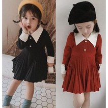 [당일발송] 아동 화이트카라니트원피스 국내배송 자매원피스 겨울원피스 니트원피스 어린이원피스