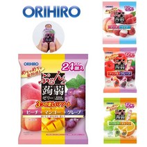 오리히로 일본곤약젤리4봉세트 [복숭아 망고 포도] 24개입포함 [사과 포도][리치 복숭아][오렌지 청포도] 총60파우치, 1301g, 60개