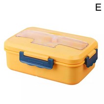 도시락 숟가락 밀 짚 보관 용기 학교 사무실, 한개옵션1, 02 yellow