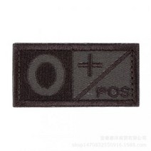 자수 혈액형 패치 OD 탄 밀리터리 와펜 택티컬 찍찍이, O+