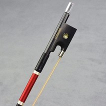 GORSONG 독특한 탄소 섬유 바이올린 활 레드 크리스탈 풀 사이즈 4/4 표준 무게 피들 보우 에보니 개구리 몽골 말털, 4/4 Carbon Fiber Bow, Red Wire Carbon Bow