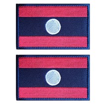 2피스 AliPlus 우크라이나 국기 패치 방패 자수 모랄 아플리케 패스너 후크 앤 루프 엠블럼 107383, Laos, 2개