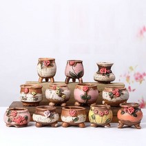 Meainna 다채로운 세라믹 12종 미니 다육화분 국내배송, 랜덤 12개