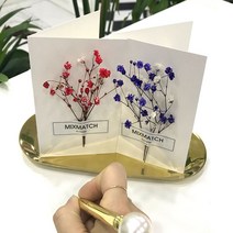 믹스매치플라워 안개꽃 카드 미니 플라워카드 메세지 엽서 손편지 감사 생일 생신 프리저브드플라워 납골당, 안개컬러카드-네이비