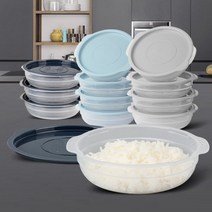 쿡앤밥 4p 플라스틱 냉동밥 보관 용기 밀폐 소분 투명 수납 냉장고정리 반찬, 쿡앤밥450ml스카이블루4p