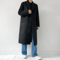 아는지인협력업체 남자 울 싱글 3버튼 맥시 롱 코트