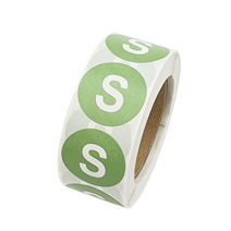 S 사이즈 의류 스티커 크기 치수 표시 원형