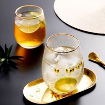 홈카페 감성 유리잔 골드링 유리컵 글라스잔, 원형500ml, 본상품선택