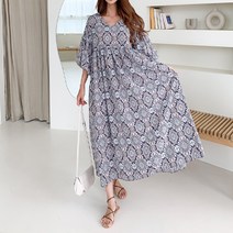 [나크21] (55~100) 화려한 패턴 벌룬 롱원피스 NK12-O-23