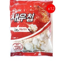 [더착한푸드]새우칩(유진 1K) 12개 식자재마트 대용량 업소용 술안주 튀겨먹는새우칩 동그랑새우칩 알새우칩 간식, 1kg