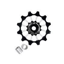 뒷 변속기 12T 업그레이드 된 피팅 편리한 설치 노동 절약 깊은 치아 풀리 롤러 베어링 변속기 자키 휠, 검은색