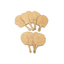 나무비즈팬던트 전통부채 6cm×9cm 나무비즈 DIY 색칠하기 노리프렌즈 나무메달 장식