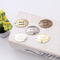 라운드핸드메이드 금속라벨 5 color, 새틴엔틱