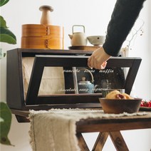 우드쇼케이스 디저트 수납함 찬장 컵 그릇 보관 진열, 소형 허니컬러 원목