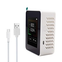 루버창 NDIR 채널 센서 CO2 포름알데히드 측정기 온도 및 상대 습도 이산화탄소 감지기 대기 질 모니터, 하얀