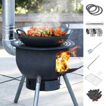 미드나잇트립 가마솥 화덕 드럼통 장작 숯불 무쇠 아궁이, 1개