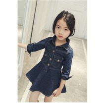 [끌레르키즈] 세일~ 봄 여아 버튼 똑딱이 청자켓 긴팔 원피스