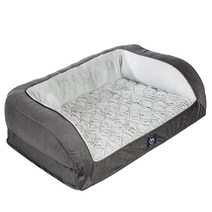 Serta 반려동물용 정형외과 퀼트 소파 강아지 침대 - 초콜릿 브라운 (라지) 665725, Slate Gray, X-Large