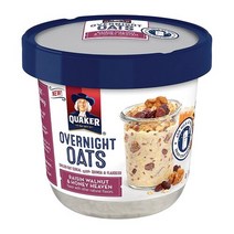 Quaker 퀘이커 오버나이트 오트 컵 건포도 호두 앤 허니 헤븐 74g 오트밀 Overnight, 1개