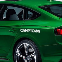 캠핑카꾸미기 Camptown 영문로고 스티커 튜닝스티커 레이실내 자동차꾸미기 셀프튜닝, 1개, 레드 대형