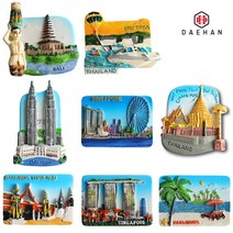 대한 냉장고 자석 여행 마그네틱 동남아시아, 12. 싱가포르-머라이언상C