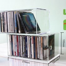 투명 아크릴 CD 음악 앨범 보관 상자 수납장 진열장