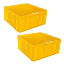 뉴플라스틱 만능상자 공구박스 만능6호 사각상자 운반상자 정리함 공구함, 만능2호 황색(2개묶음)