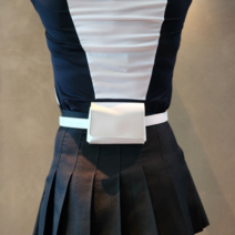 골프공주머니 여성힙색 자석 벨트 2구 파우치 윤템, 화이트, 1개