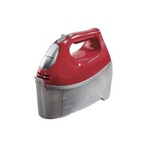 해밀턴비치 6-Speed Electric 핸드블렌더 with Whisk Traditional Beaters Snap-On Storage Case Dough Hooks Red